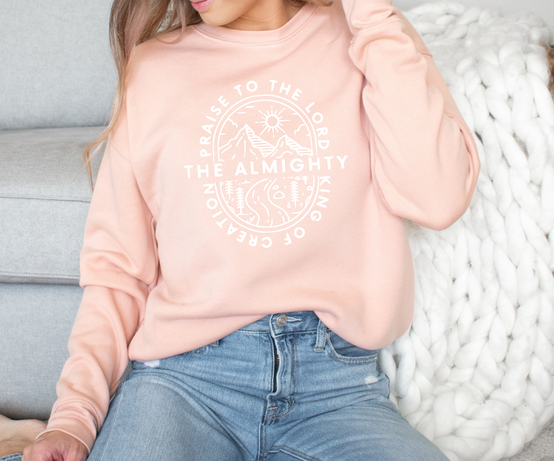 Praise To The Lord The Almighty - Peach Sweatshirt