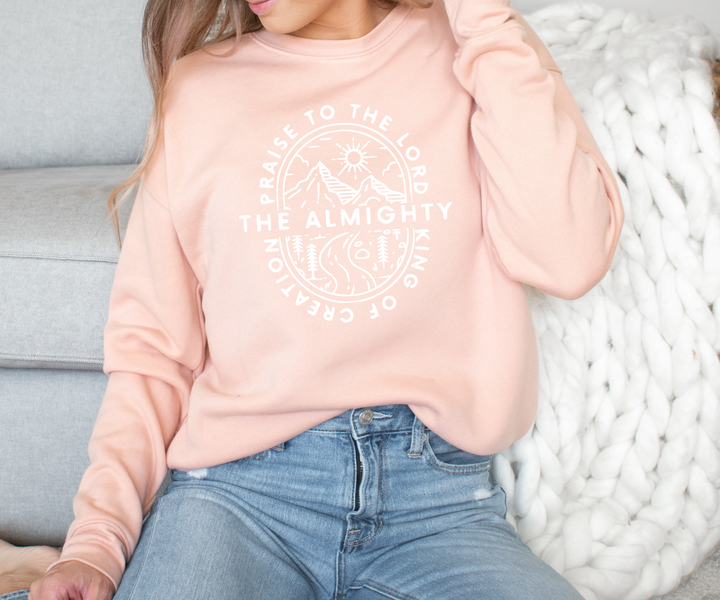 Praise To The Lord The Almighty - Peach Sweatshirt