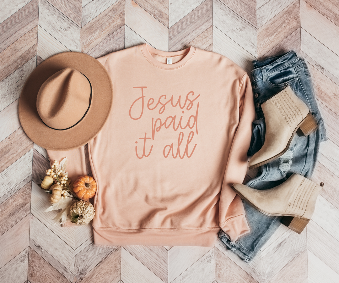 Jesus Paid It All - Peach Sweatshirt
