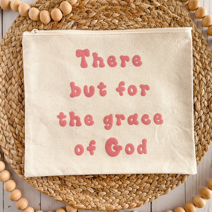 There But For The Grace of God - Pink Puff Canvas Pouch - Oopsie