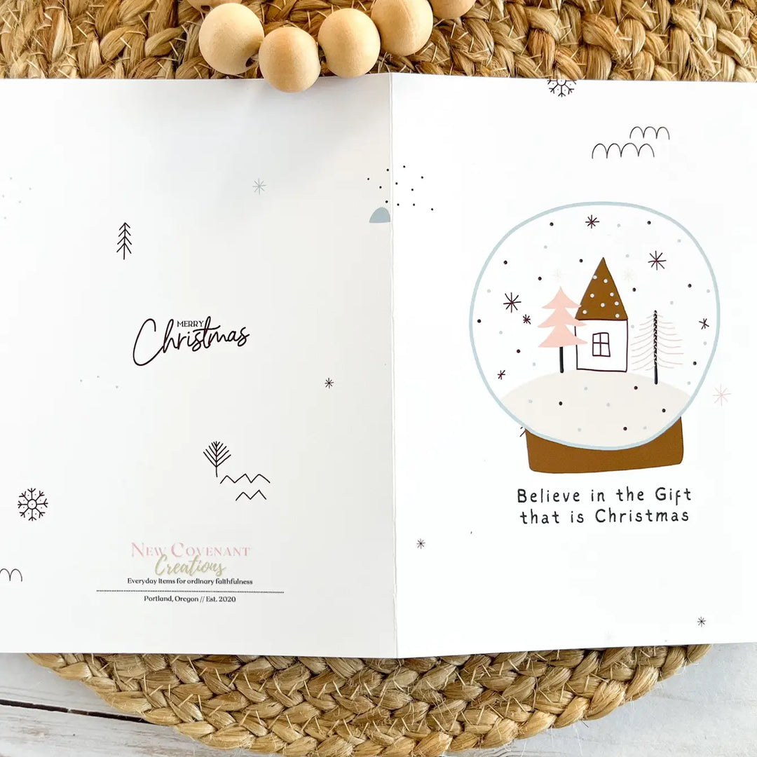 Gift of Christmas Snow-globe - 5 x 7 Greeting Card