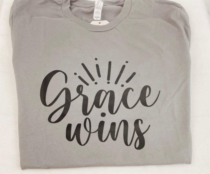 Gray & Black Grace Wins T-shirt Size Medium - Oopsie