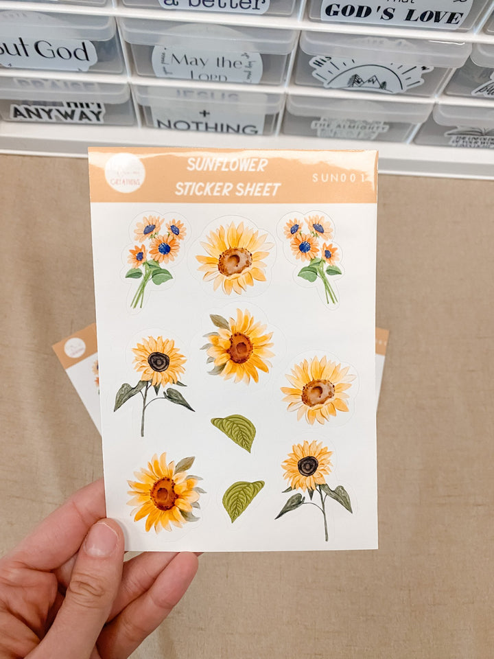 Watercolor Sunflower Sticker Sheets