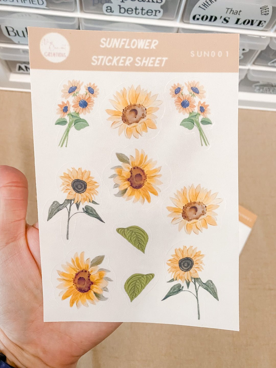 Watercolor Sunflower Sticker Sheets
