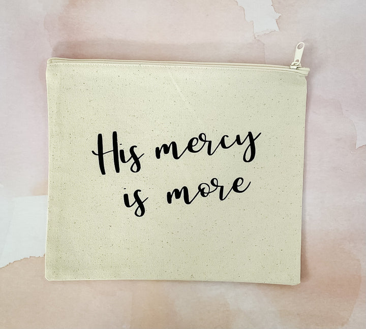 His Mercy is More Canvas Pouch