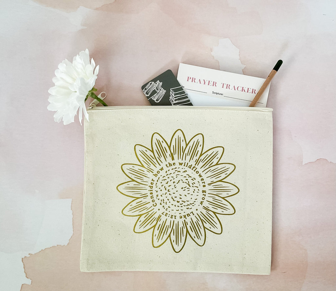 Consider the Wildflowers Canvas Pouch