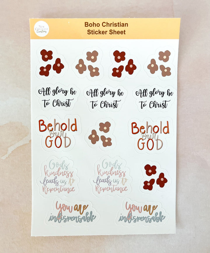 Boho Christian Sticker Sheets - Oopsie