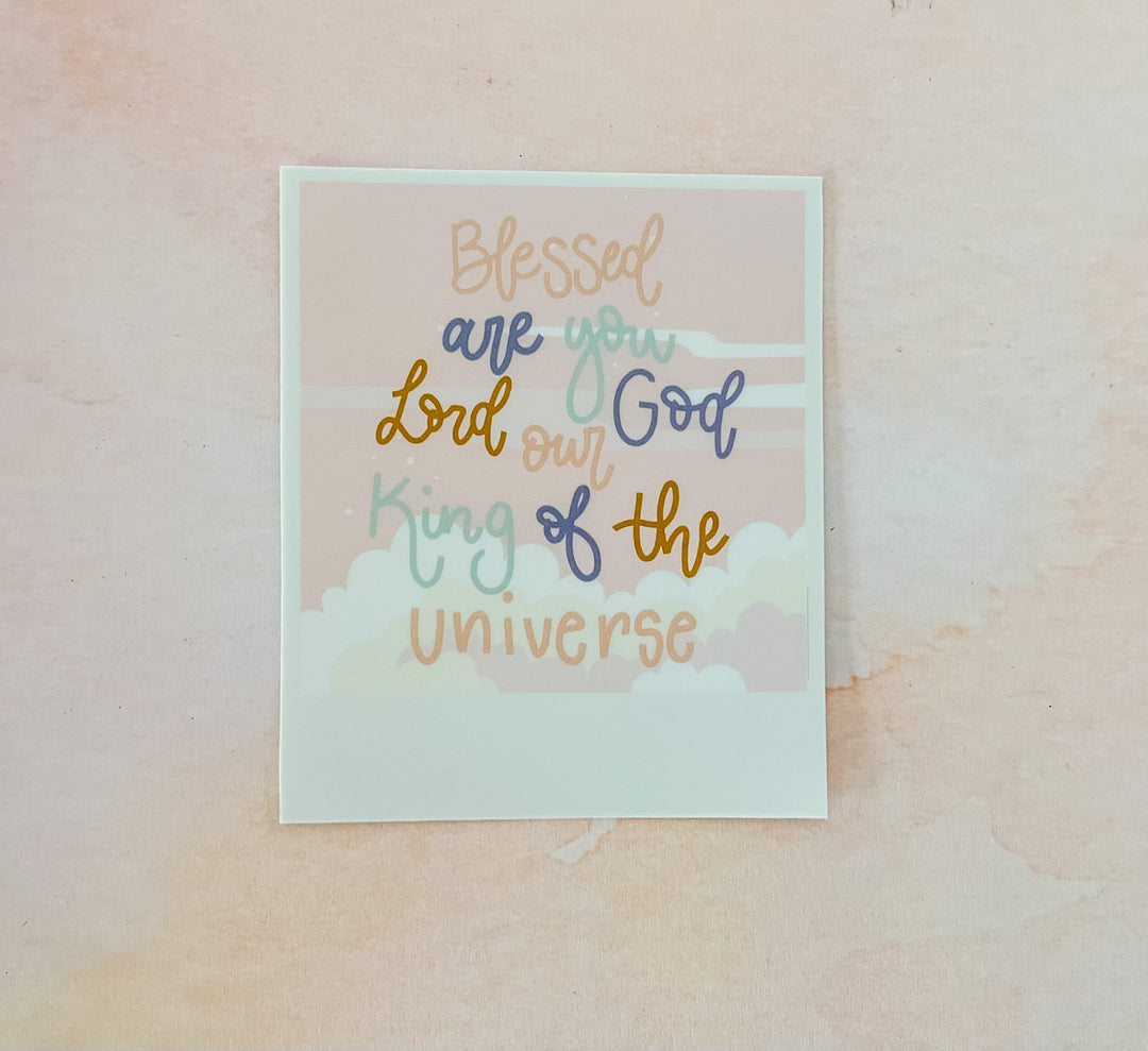 Blessed Are You Lord Our God King of The Universe Polaroid Sticker