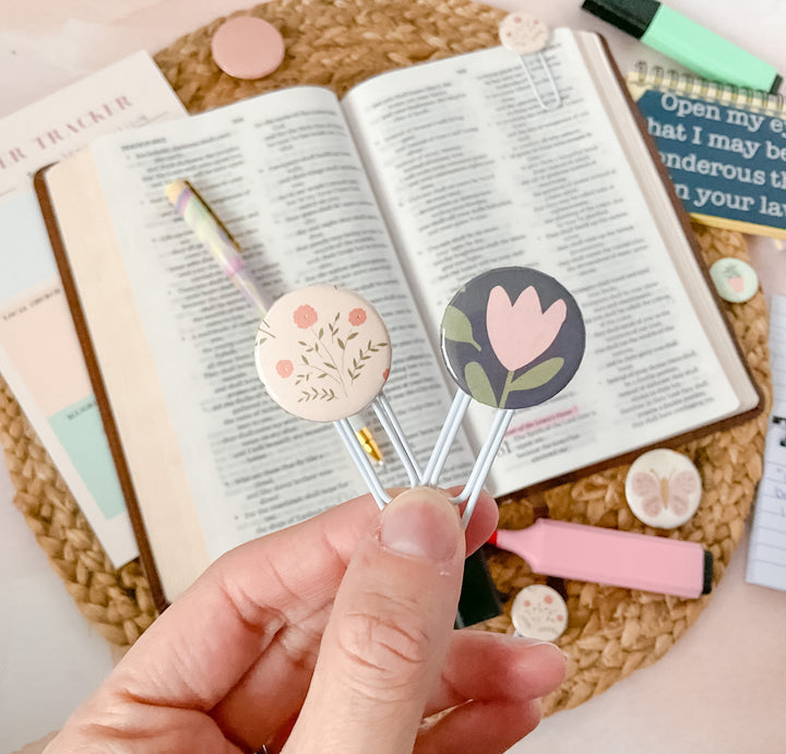 Small Button Paper Clip Bookmark Sets