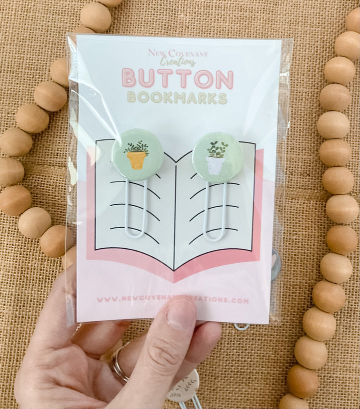 Small Button Paper Clip Bookmark Sets