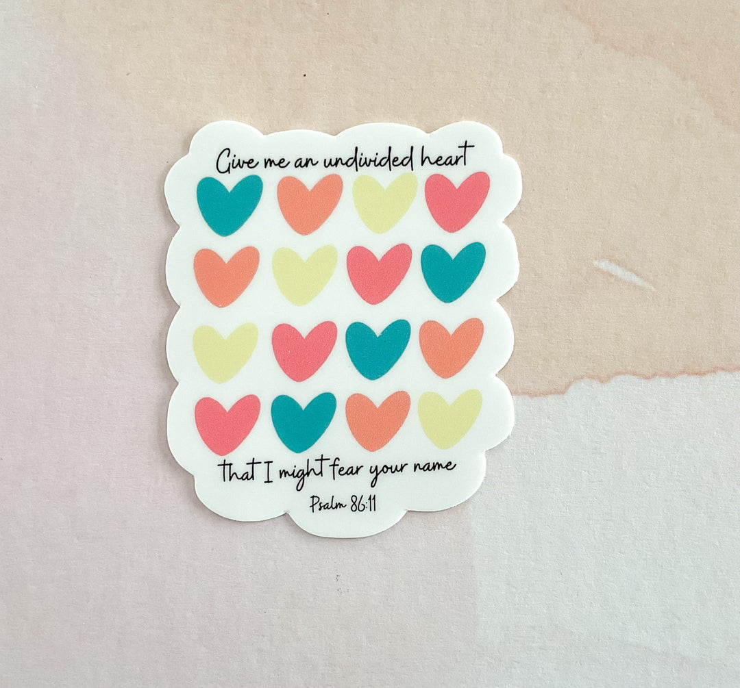 Psalm 86:11 - Undivided Heart Sticker