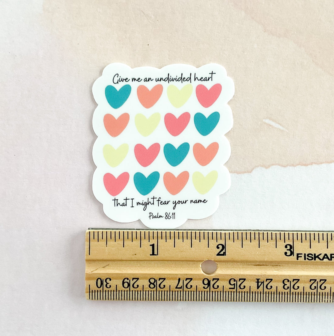 Psalm 86:11 - Undivided Heart Sticker