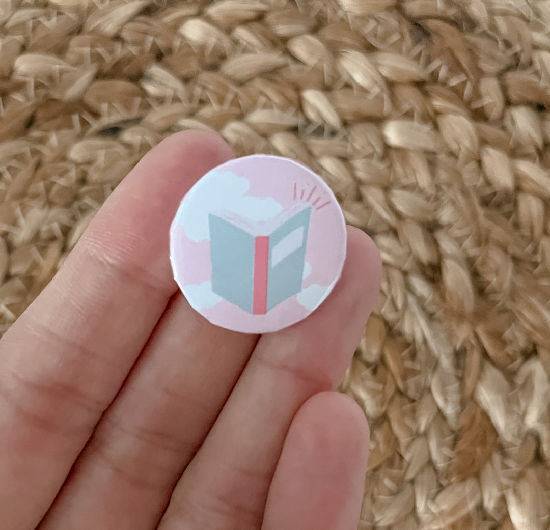 Small Book Lover Pin-back Buttons