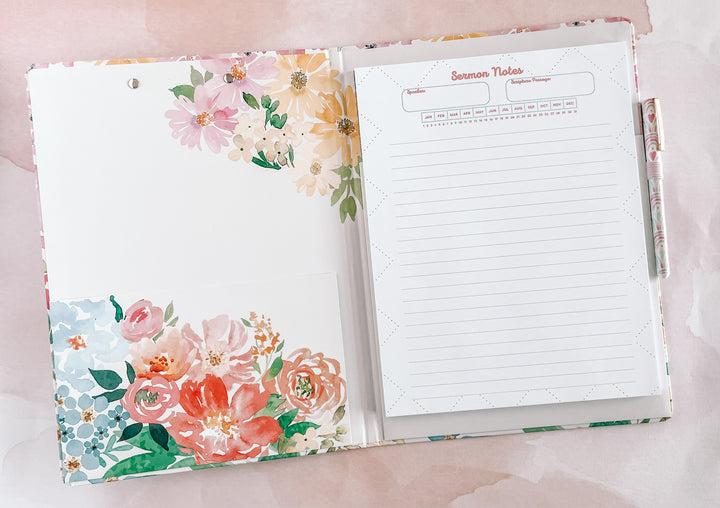 Watercolor Floral Notepad Padfolio