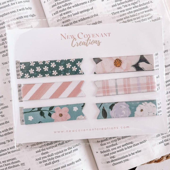 Spring Time with Pink Gingham Magnetic Bookmarks