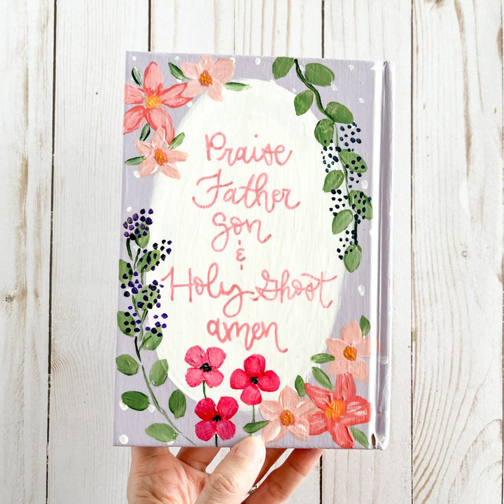 Purple Polka Dots & Florals Hand Painted Journal