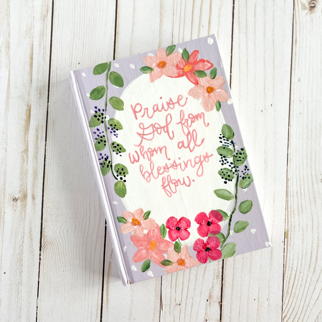 Purple Polka Dots & Florals Hand Painted Journal