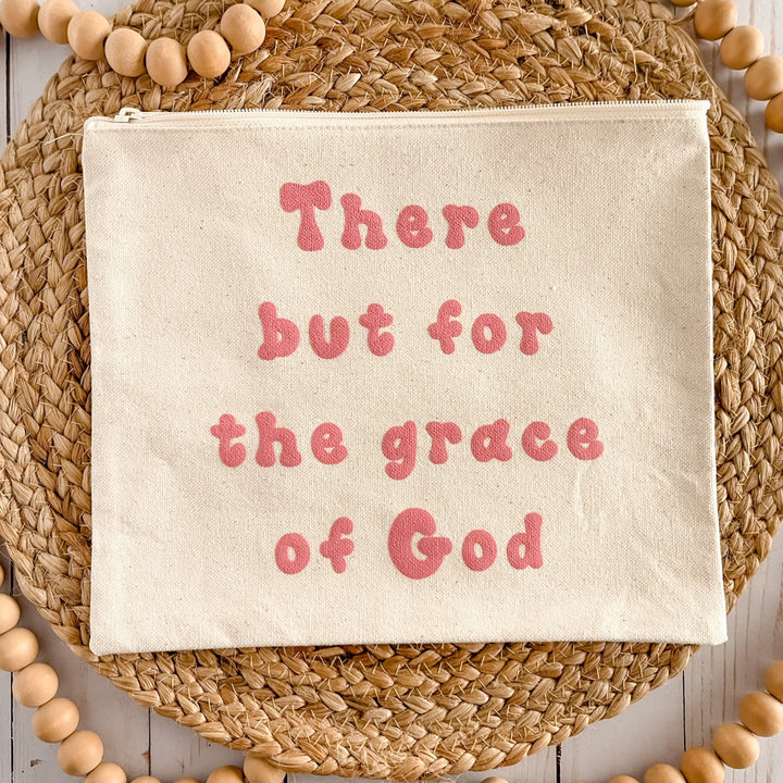 There But For The Grace of God - Pink Puff Canvas Pouch