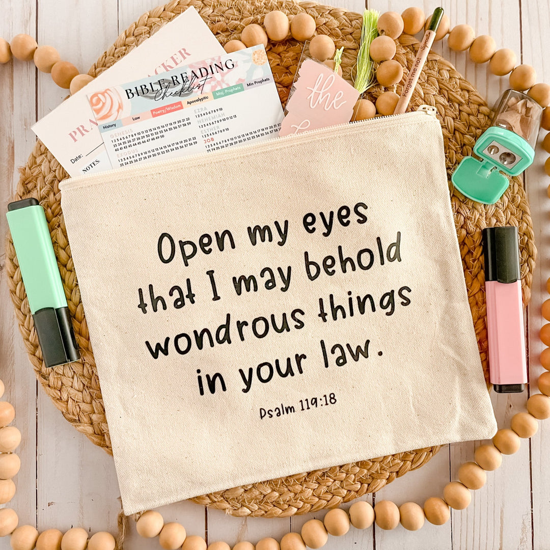 Psalm 119:18 Canvas Pouch