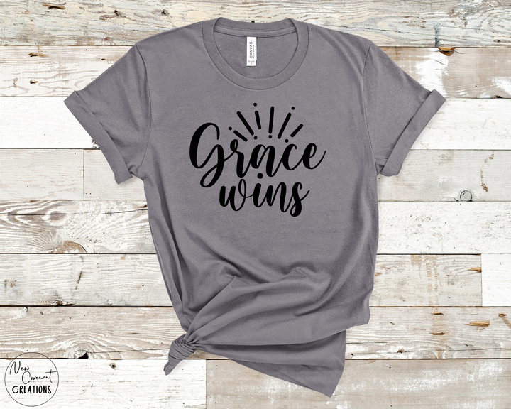 Gray & Black Grace Wins T-shirt Size Medium - Oopsie