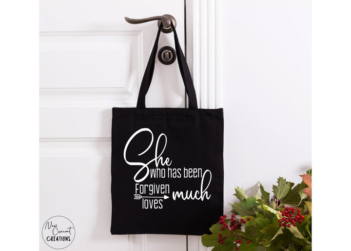 She Who Has Been Forgiven Much Loves Much Canvas Bag