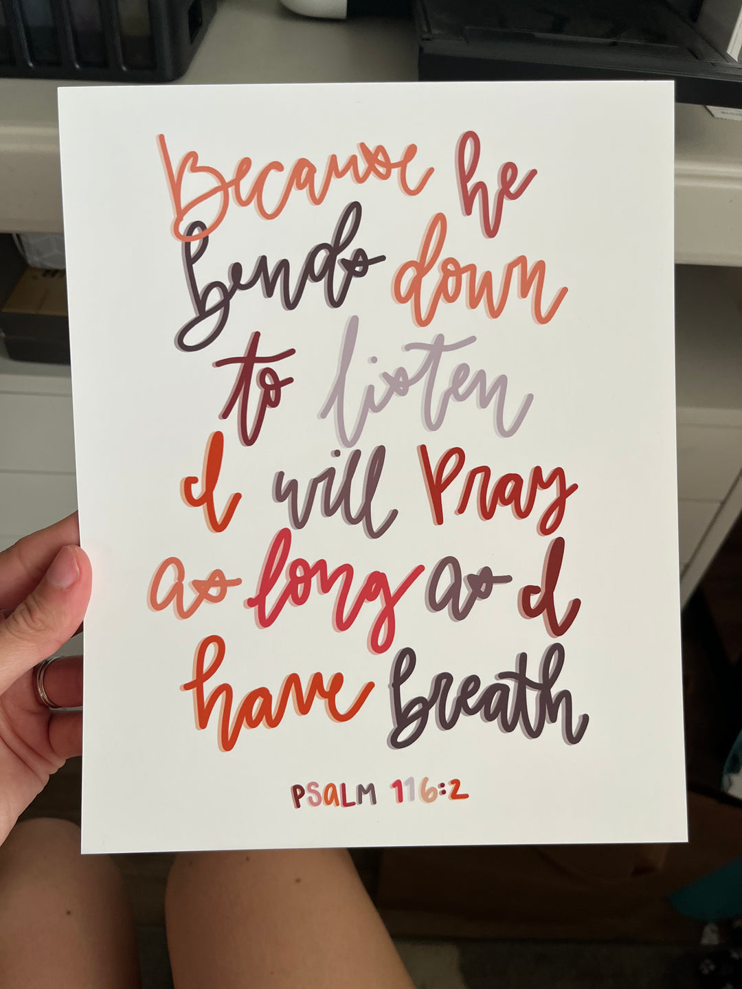 Psalm 116:2 8 x 10 Art Print